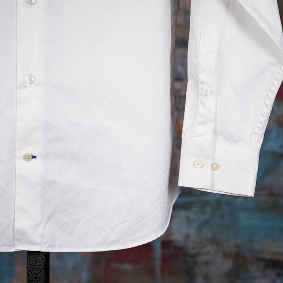 Banana Republic Men's Size 16 - 16 1/2 Long Sleeve Button Up VTG Italian Cotton - Picture 2 of 9